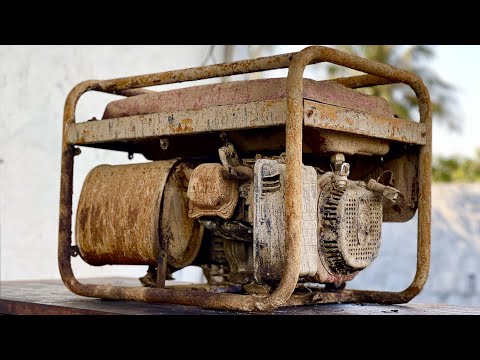 Restoration rusty HONDA generator engine | restore and repair old gasoline 4-stroke generator