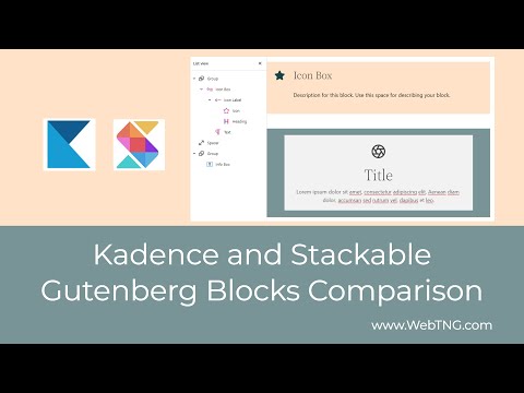 Kadence and Stackable Gutenberg Blocks Comparison