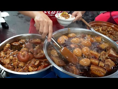 Taiwan's national cuisine - braised pork and pork belly rice. Braised pork rice