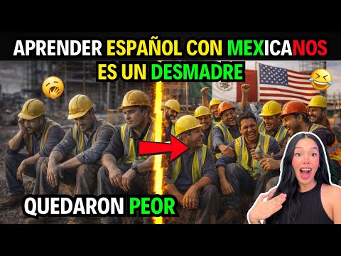 MEXICANOS ENSEÑAN ESPAÑOL A GRINGOS EN LA OBRA… Y TODO SE SALE DE CONTROL 🤣🇲🇽