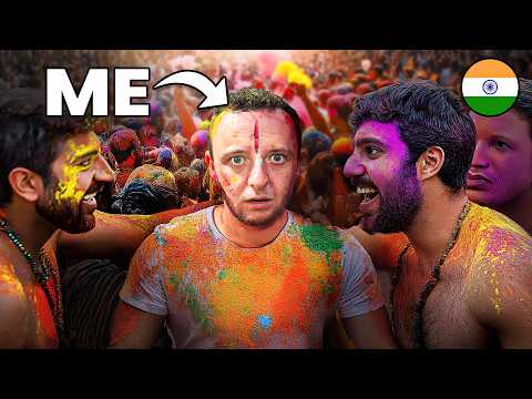 Surviving Wild Holi Festival in Vrindavan (Only Foreigner)