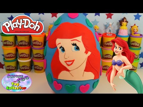 ARIEL Disney Princess GIANT Play Doh Surprise Egg THE LITTLE MERMAID Shopkins Hello Kitty SETC