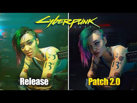 Cyberpunk 2077 Release vs Patch 2.0 - Physics and Details Comparison