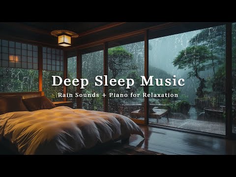 Warm Bedroom with Rain Sounds and Calm Piano for Sleeping - Stress Relief and Relaxation, Meditation