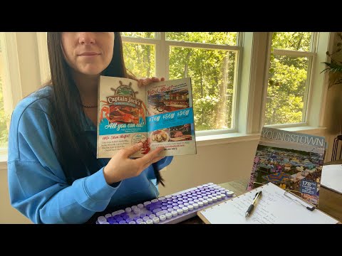 ASMR Travel Planner | Typing, Writing, Magazine, Paper Crinkles