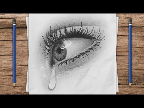 Eye Drawing: How To Draw a Realistic Eye | Crying Eye Drawing Tutorial