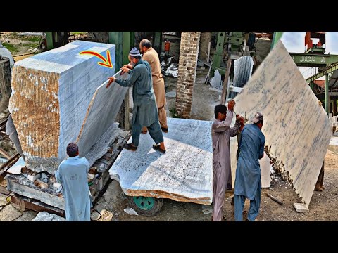 Modren Techniques How Huge Stone  Cutting Process In Factory Mass Production