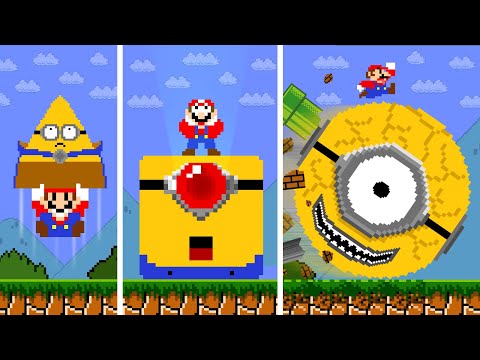 Super Mario Bros. but Mario Becomes Mega Minions Circle, Square & Triangle? | ADN MARIO GAME