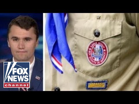 Charlie Kirk reacts as girls begin joining the Boy Scouts