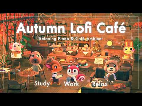 【ACNH・Work BGM】Autumn Lofi Café｜Bakery｜Relaxing Piano with Jazz vibes & Cafe Ambience