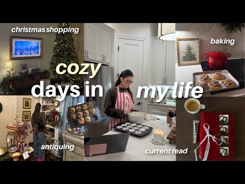 cozy days at home 🍪🎄 | antique finds, baking, holiday prep, home DIY (fail), christmas shopping!