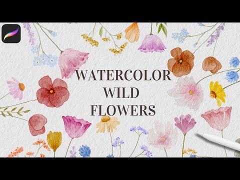 How to Paint Watercolor Wildflowers in Procreate  | Realistic Watercolor Floral Procreate Tutorial