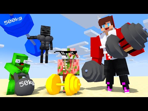 JJ and Mikey vs Mobs : WHO IS THE STRONGEST? and jokes in Minecraft