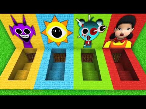 SURVIVAL IN BASEMENT INCREDIBOX SPRUNKI & SQUID GAME 2 in Minecraft - Gameplay - Animation