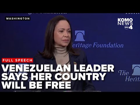 FULL REMARKS: Venezuelan leader Maria Machado says Venezuela will be free with the help of the US