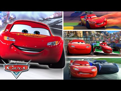 Lightning McQueen's Most Competitive Moments | Pixar Cars | @disneyjr