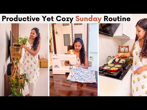 Productive Yet Cozy Sunday Routine | No-Oven Bread, Laundry & DIY Covers for Appliances