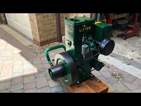 Lister D 1945 stationary engine start and stop