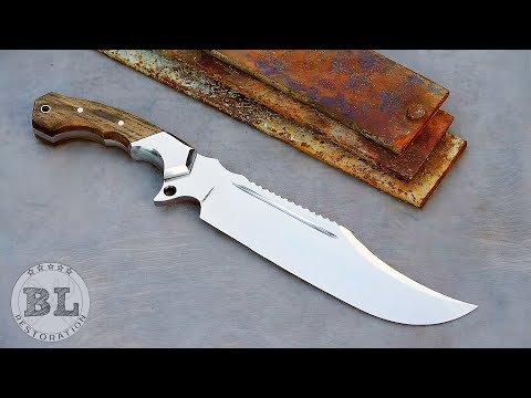 Making a Big Bowie Knife from a Truck Leaf Spring