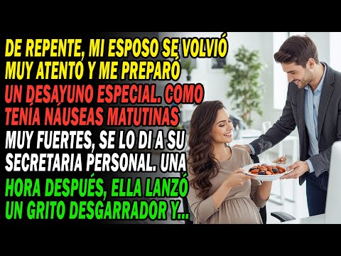 Mi Esposo Me Hizo Un Desayuno Especial🍲🤔 Por Mis Náuseas🤰 Se Lo Di A Su Secretaria. 1h Después...😱