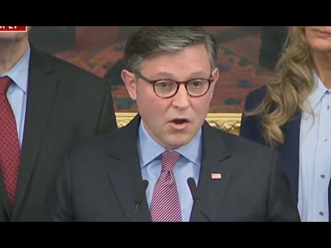 Mike Johnson goes FULL PANIC with INSANE press conference