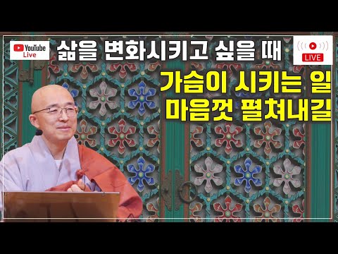 [돈오30] 가슴이 시키는 일 마음껏 펼치길, 삶을 변화시키고 싶을 때