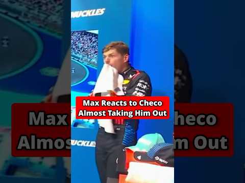 Max Verstappen Reacts to Checo's Close Call! #maxverstappen #formula1