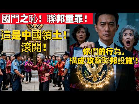 "我們腳下是中國領土，美國員警滾開！"六十二歲李紅霞帶領十八人大媽團在洛杉磯領事館前"宣示主權"，華裔聯邦探員的回應，讓整個護衛隊瞬間沉默…