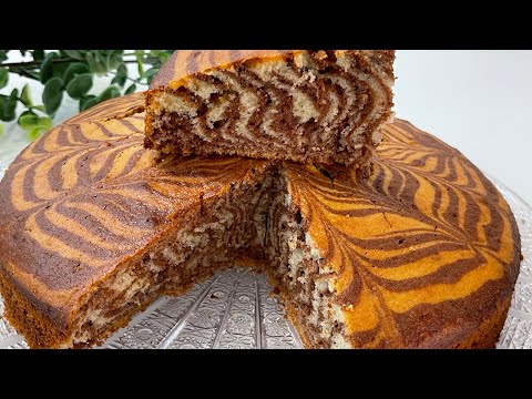 طرز تهیه کیک زبرا با بافت اسفنجی عالی…آسان و‌ خوشمزه(یک بار امتحان کن عاشقش میشی)