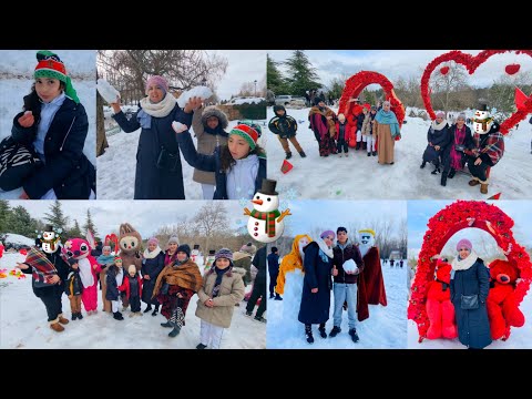 مشينا الإفران الثلج☃️🥶طحنا ونشطنا ولعبنا🥳 حفيظة فرحتناا كاملين🤩☃️