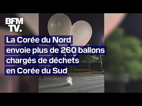 La Corée du Nord envoie plus de 260 ballons chargés de déchets en Corée du Sud