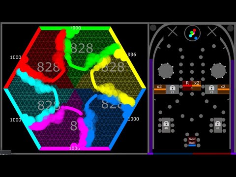 Multiply or Release hexagon version #marblerace #marblerun #algodoo