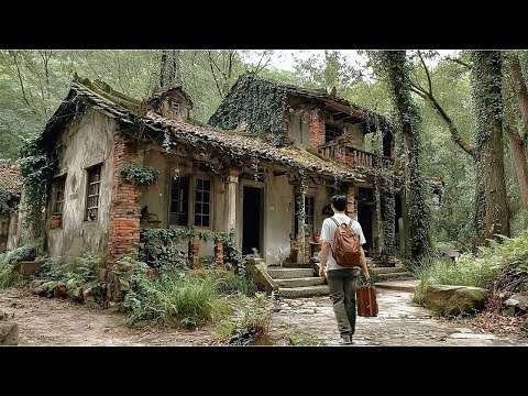 Stylish boy drives to the countryside to renovate dilapidated house and garden