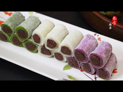 💯简单美味又讨喜！新年待客甜品首选，糯米红豆卷｜Delicious And Delightful! Glutinous Rice Rolls