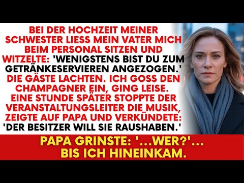 Mein Vater setzte mich bei der Hochzeit zu den Kellnern… Als er meinen Besitz erfuhr, fiel er!