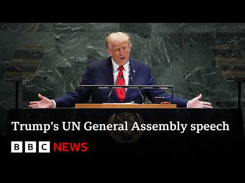 Trump takes aim at migration and climate policies in scathing UN speech | BBC News