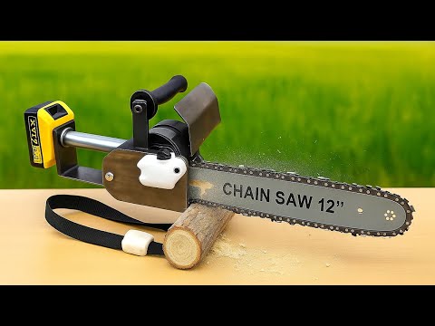 Stop Buying Chainsaws! How to Make a Powerful DIY 12V Motor Chainsaw | DIY Machine & Invention