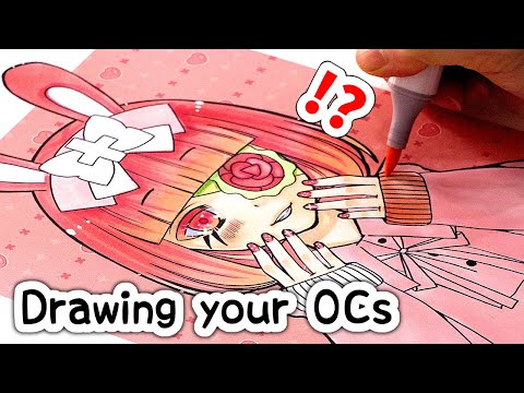 I BOUGHT a HUGE GACHA MACHINE!? Drawing your OCs with copic markers