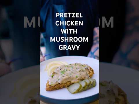Preztel Chicken with Mushroom Gravy
