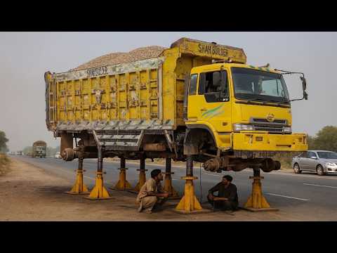 Highway Emergency Repair By Pakistani Mechanic - Broken Axle Tube with Basic Tools