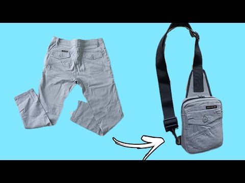 RECYCLING OLD JEANS INTO SLING BAG,VERY EASY FOR BEGINNERS