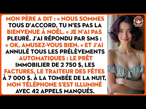 Mon père a dit : « nous sommes tous d'accord, tu n'es pas la bienvenue à noël. » Je n'ai pas pleuré.