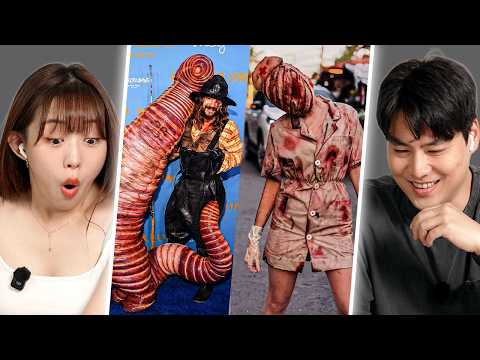 Korean Guy&Girl React To TikTok ‘Halloween Cosplay’ | Y