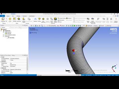 Fluid flow in 90 degree bend pipe