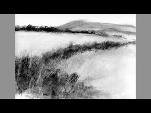 Trying some charcoal landscape drawing