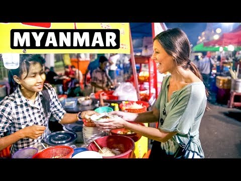 MYANMAR STREET FOOD TOUR in Yangon | Delicious Shan Noodles