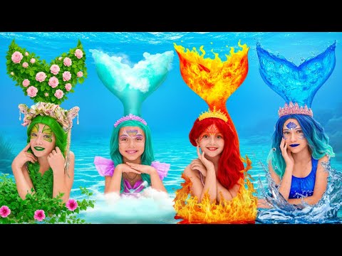 Fire, water, air and earth mermaids become best friends