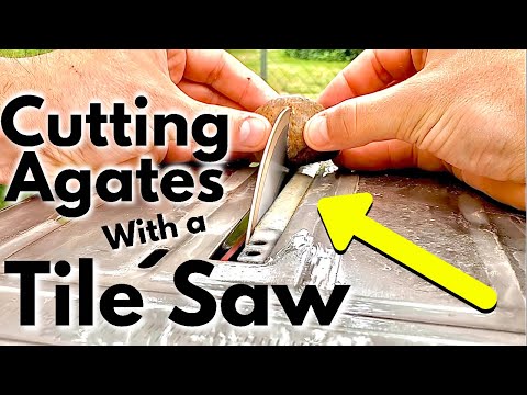 TILE SAW vs AGATES! Cutting and exposing beautiful minerals
