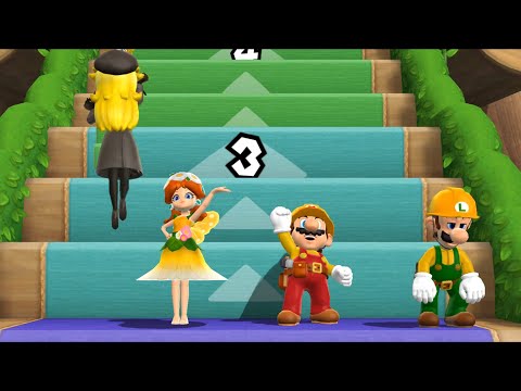 Mario Party 9 Step It Up - Peach Vs Daisy Vs Luigi Vs Mario (Master Com)