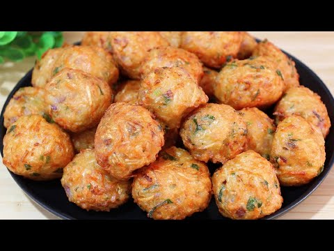 Deep-fried radish balls, starch and flour should not be added, they are crispy and not soft.